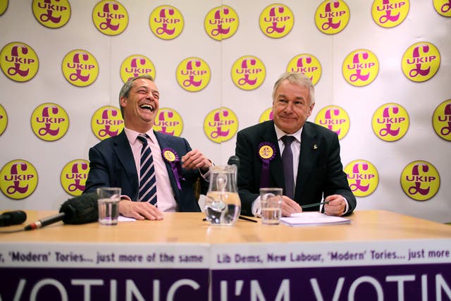 Ukip candidate Richard Elvin pictured with leader Nigel Farage