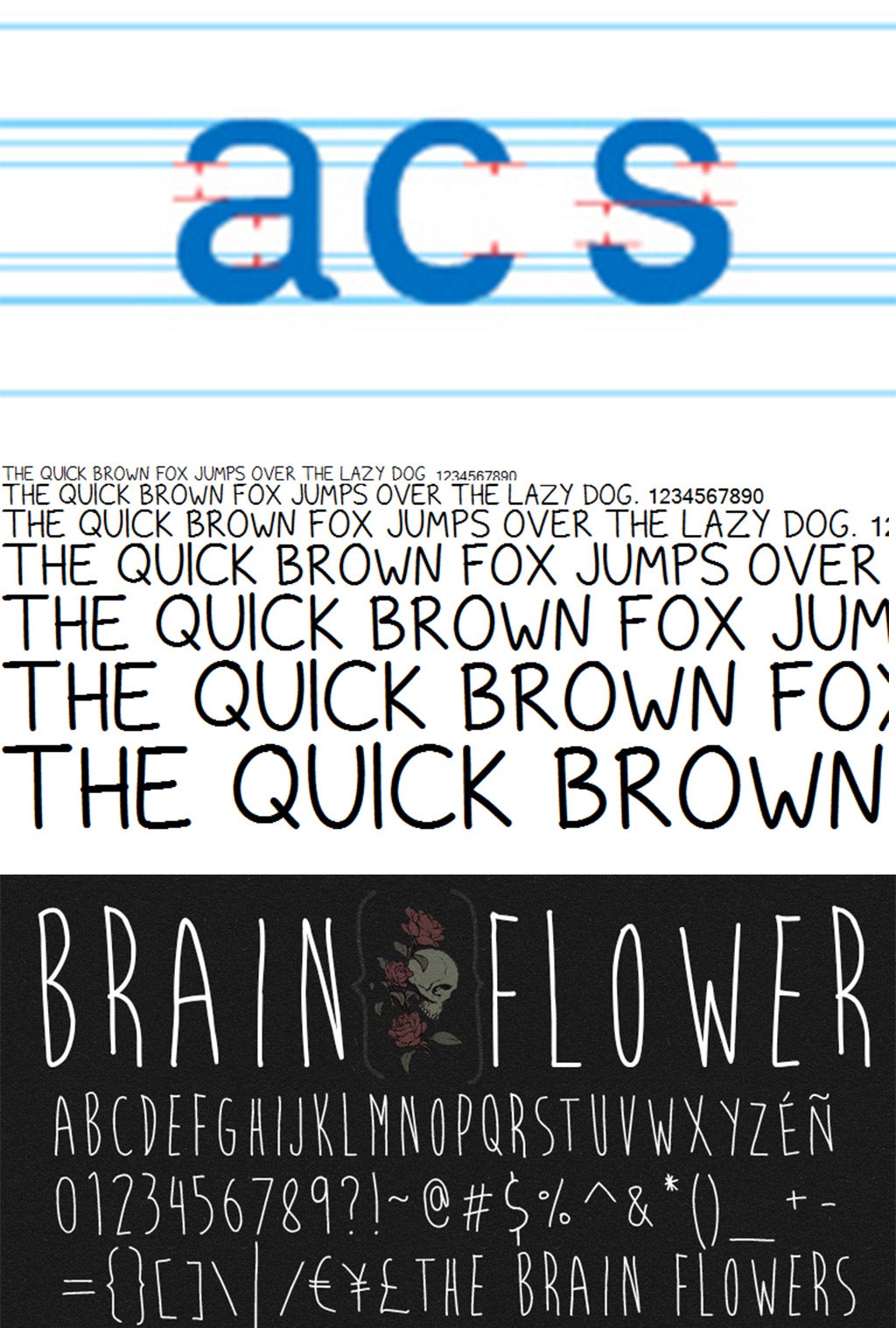 Sample fonts created by a computer: (from top) the Dyslexia Font, the Universal Font and the Hipster Font