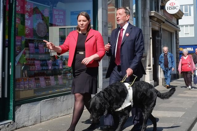 David Blunkett joins the Labour candidate for Redcar Anna Turley on a campaigning visit last month