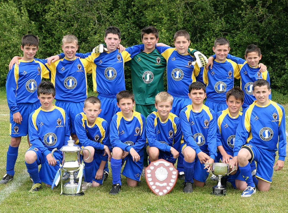 In this picture from 2009 are Danny Gallagher (back, first left), Ryan Sweeney (fifth left), Ben Harrison (sixth left), Callum Wilson (bottom row, second left), Egli Kaja (fifth left). Fulham’s Patrick Roberts is third from the left in the bottom row