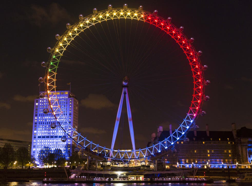 Facebook lights up the London Eye with the nation's general election conversations. The colours represent discussions of their parties on the social network