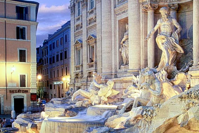 Toss a coin into the Trevi Fountain and to Roma you'll return. REX FEATURES