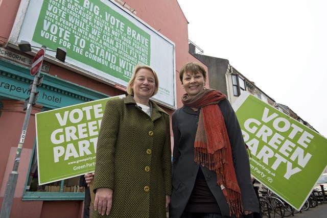 Green Party leader Natalie Bennett and the party's MP Caroline Lucas