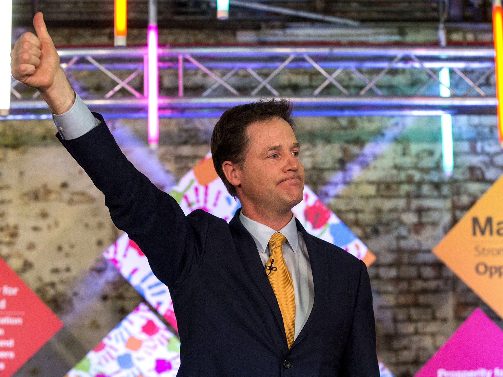 Liberal Democrat leader Nick Clegg speaks at the launch of his party's manifesto