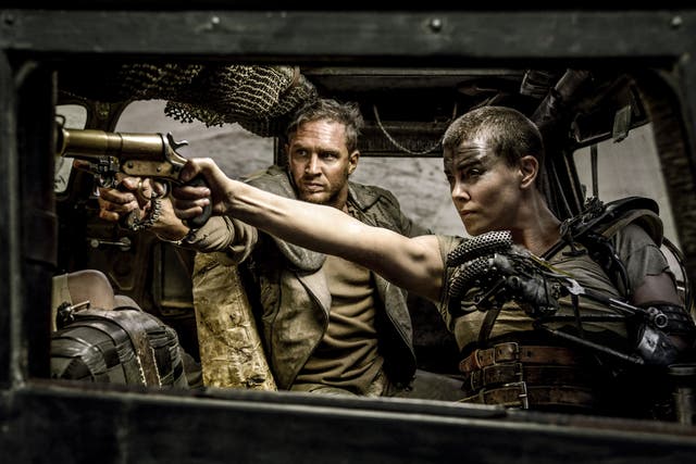 <p>Tom Hardy and Charlize Theron starring in Mad Max: Fury Road</p>