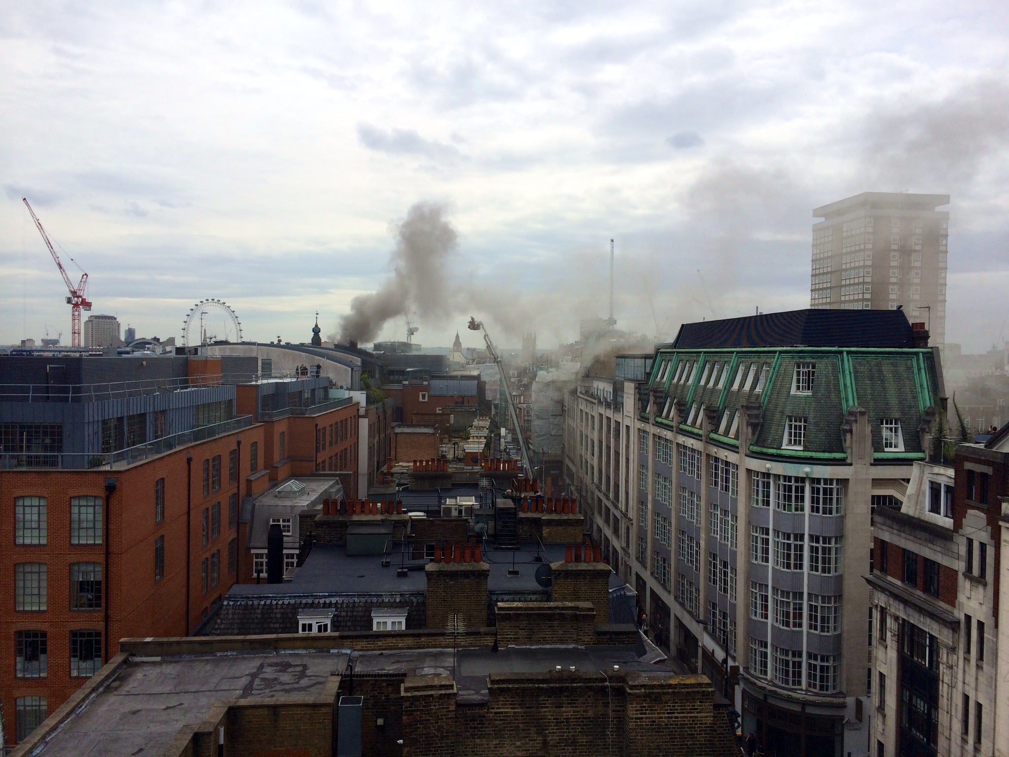 An office worker captured the scene as the fire blazed (Justine White)