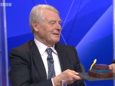 Paddy Ashdown handed chocolate hat on Question Time