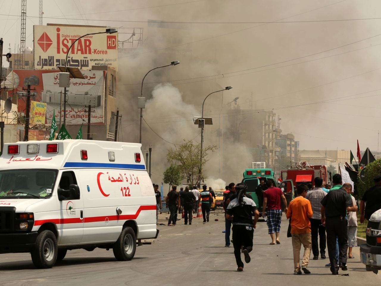 Isis were suspected to be responsible for a car bomb explosion in Karrada neighborhood, Baghdad, on 9 May.