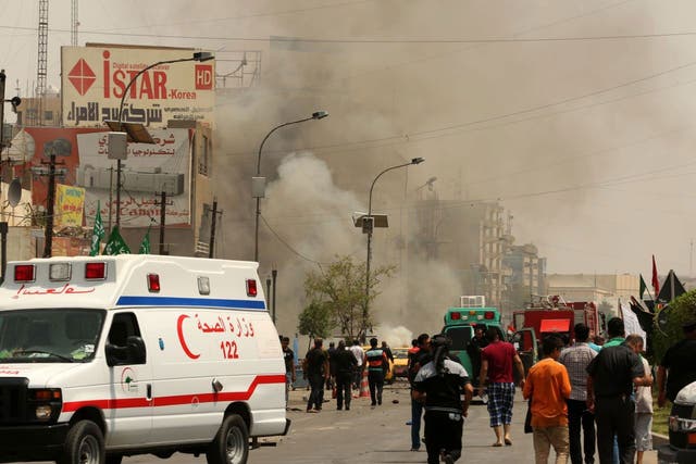 Isis were suspected to be responsible for a car bomb explosion in Karrada neighborhood, Baghdad, on 9 May. 