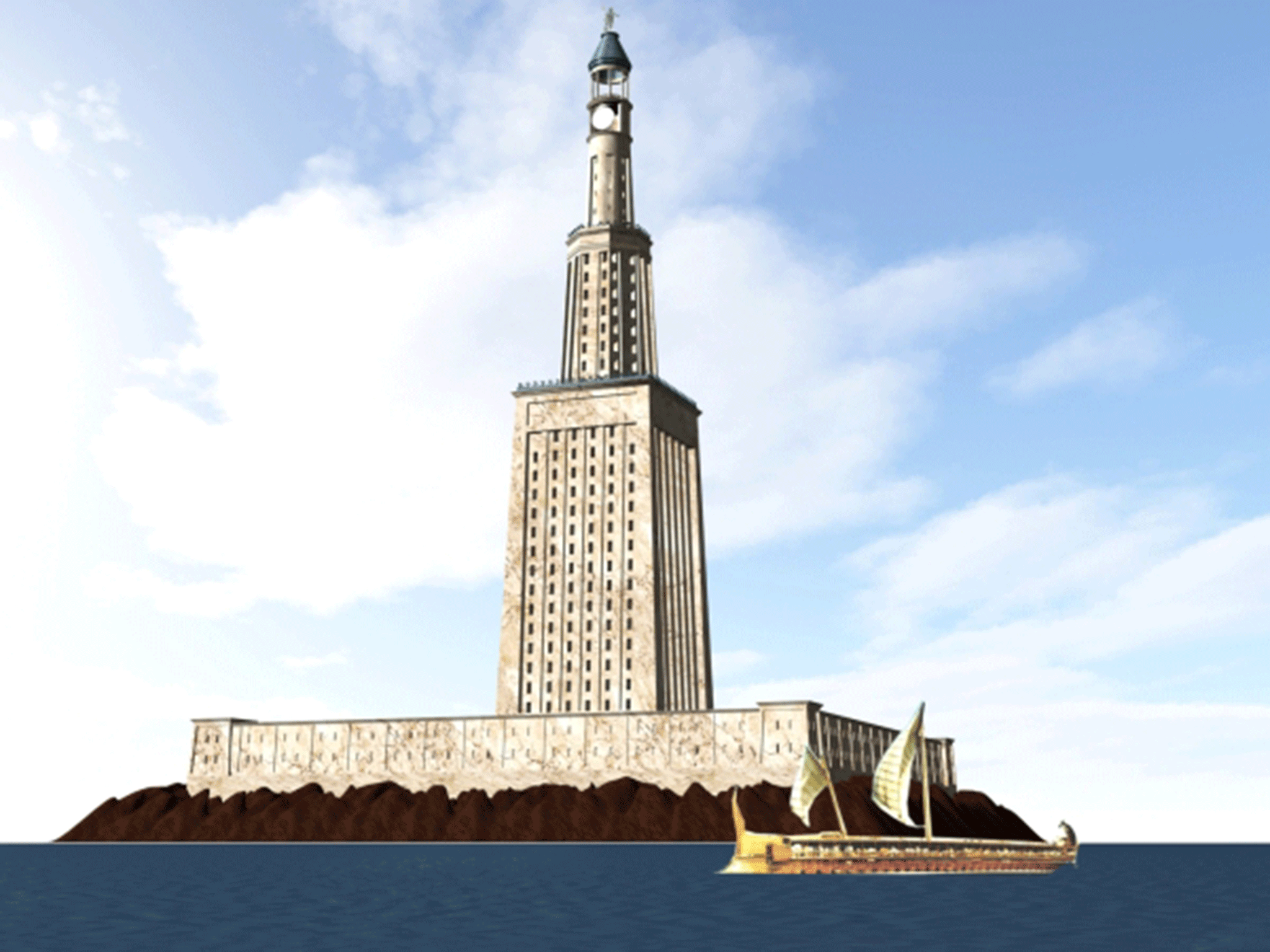 How the Lighthouse of Alexandria likely looked, based on a reconstructive study