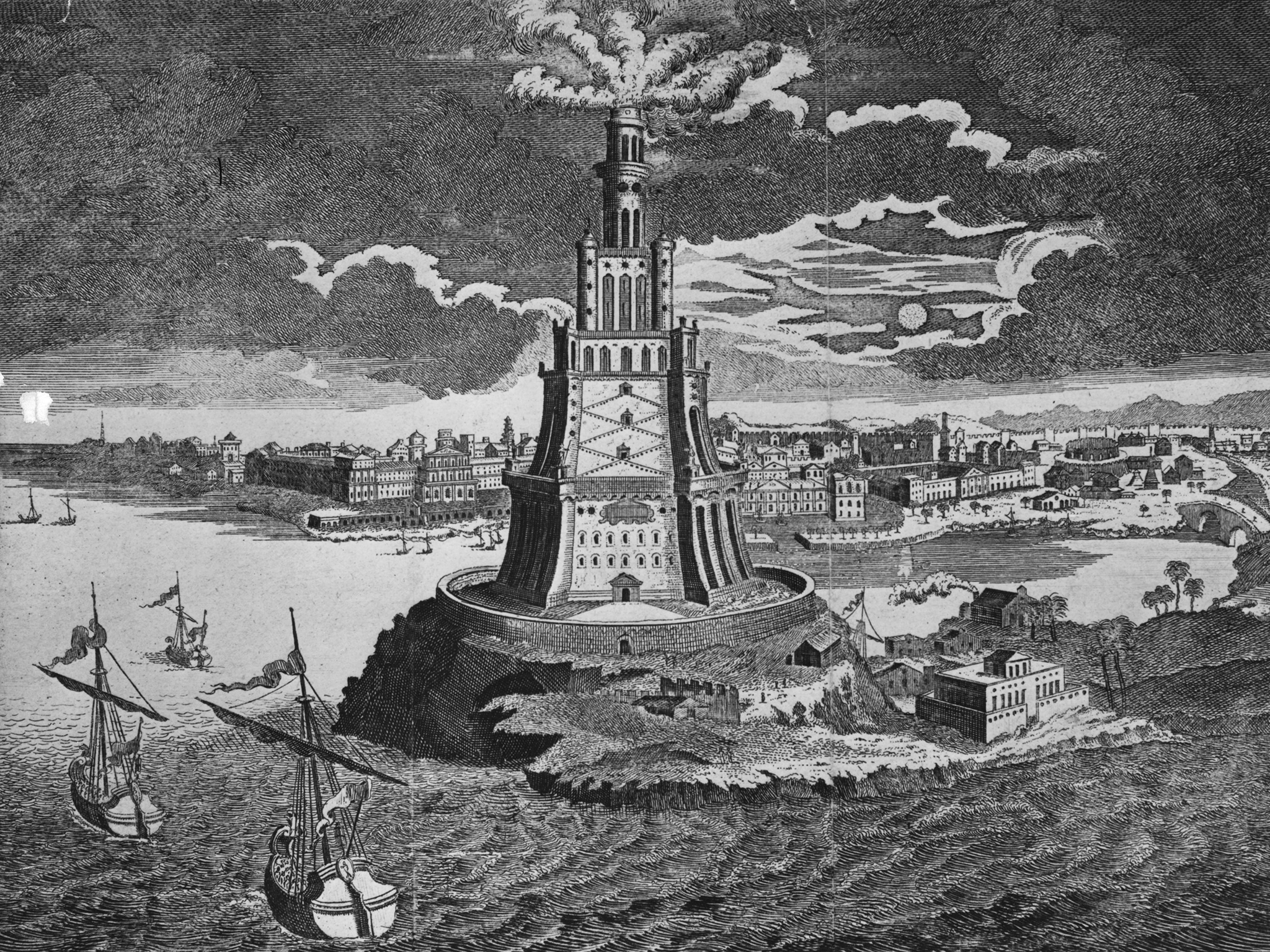 An artist's impression of the mighty lighthouse from 1754