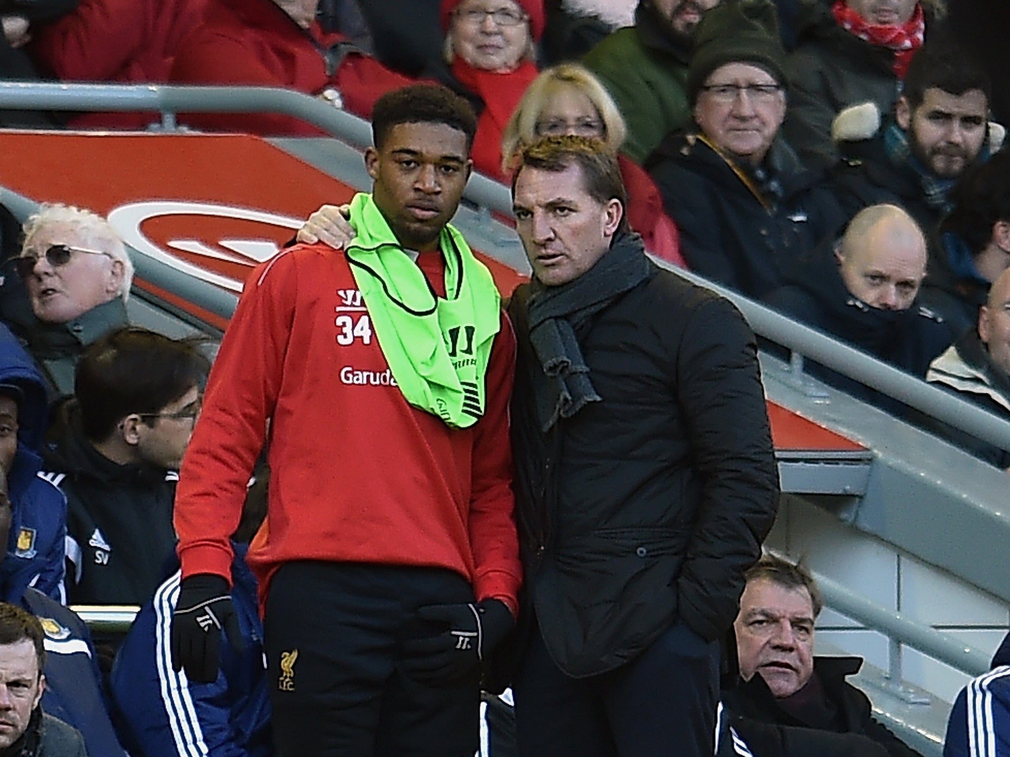 Ibe with Liverpool boss Brendan Rodgers