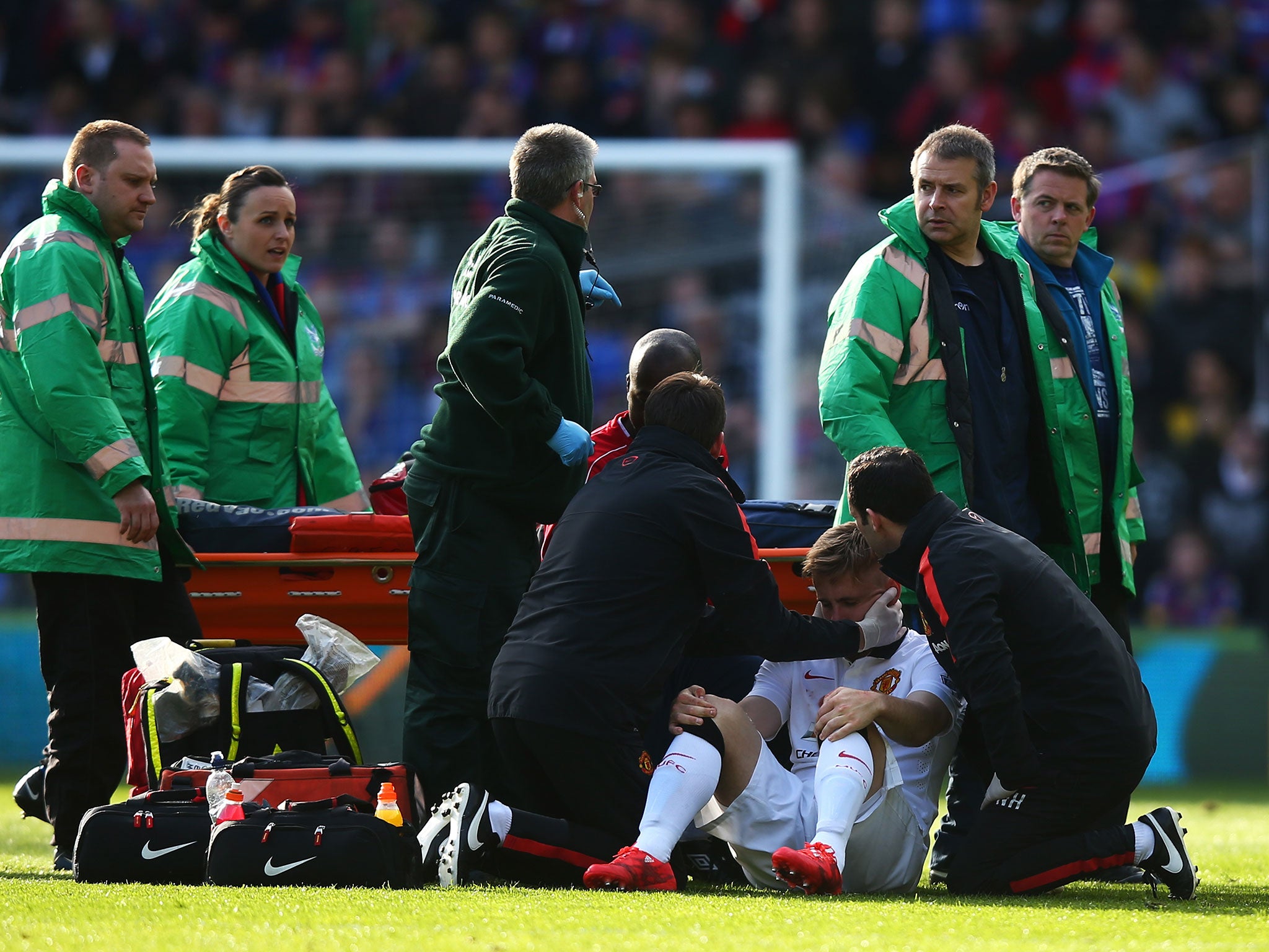 Shaw was carried off against Crystal Palace on 9 May and will not play for United again this season