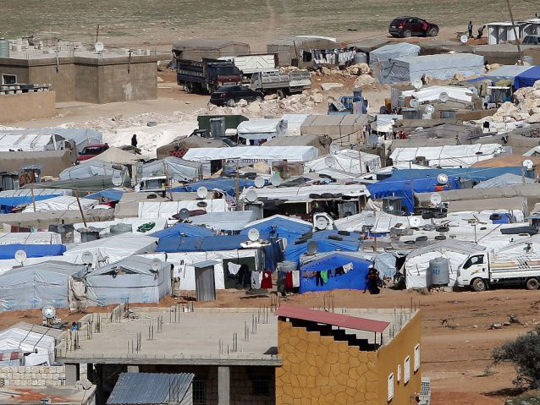 One of the refugee camps that houses thousands of Syrian families displaced by the war