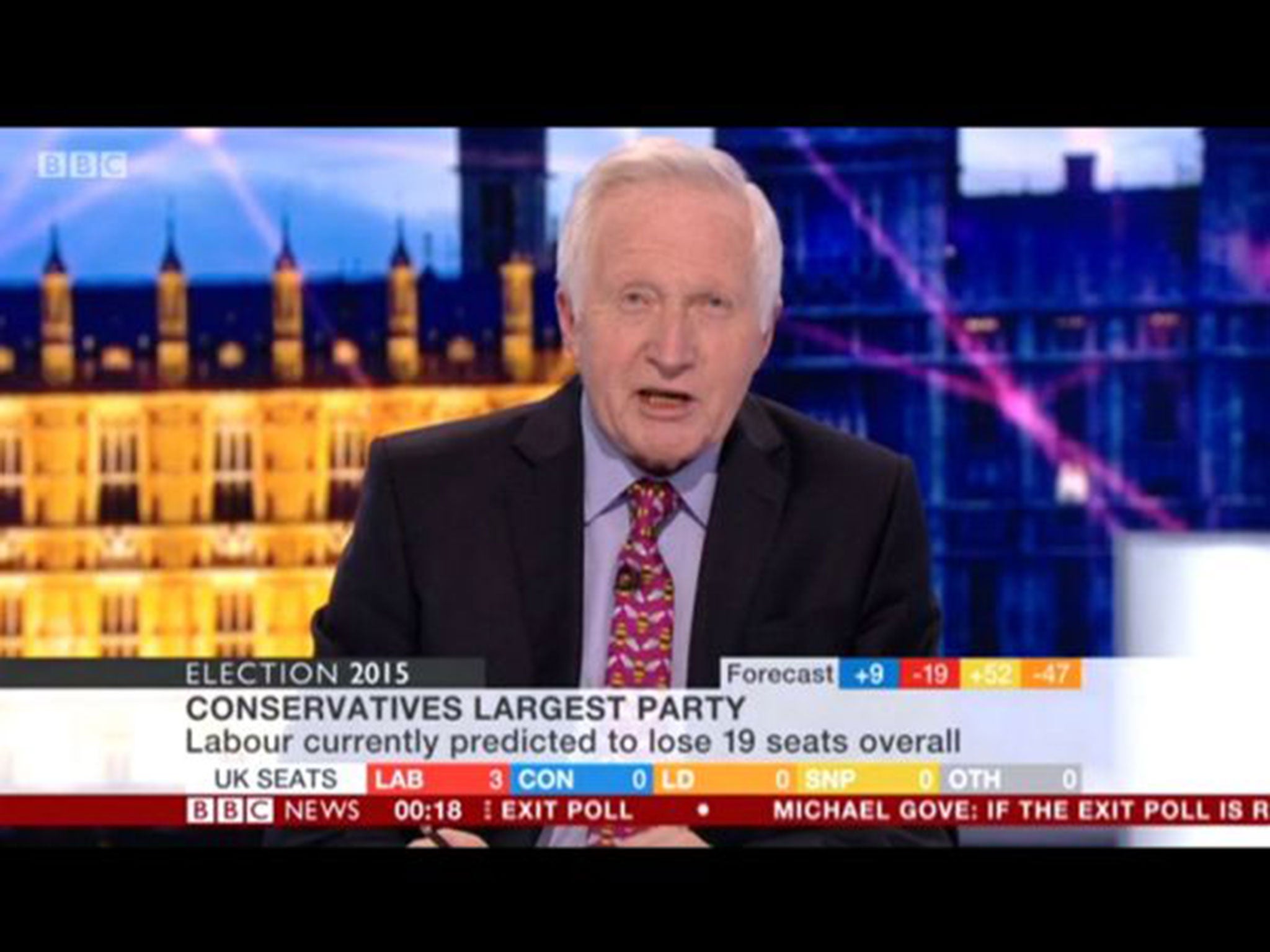 David Dimbleby anchoring the BBC's coverage