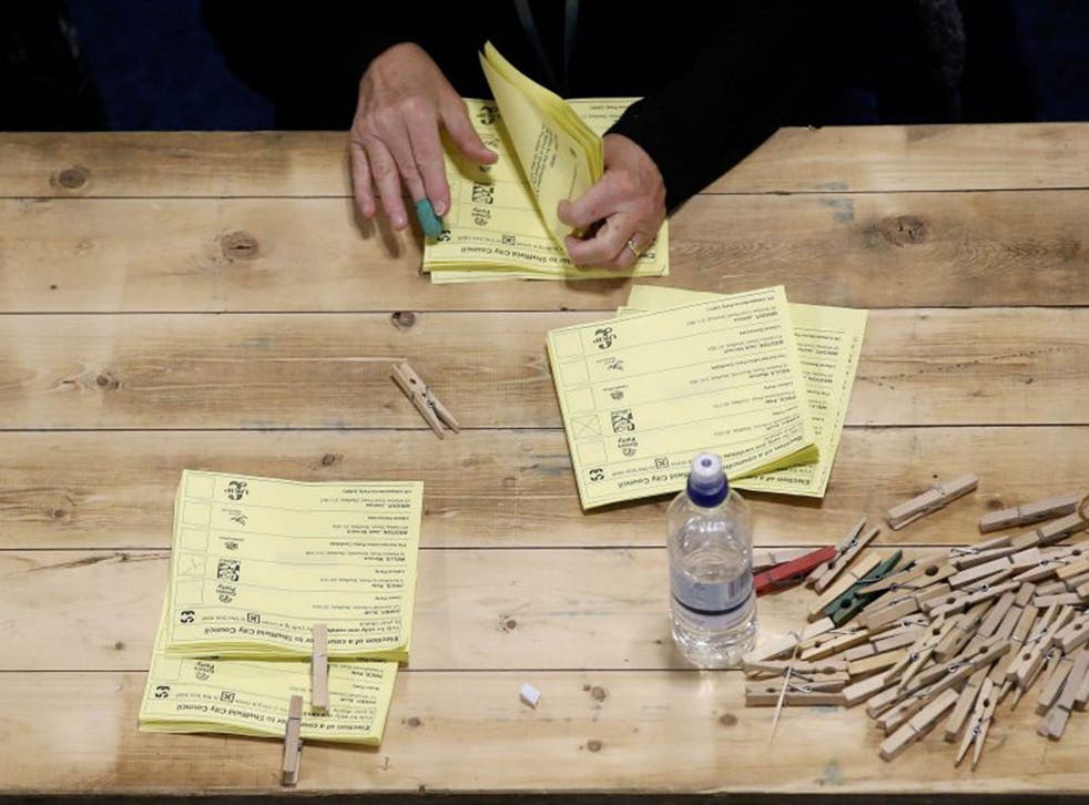 Electoral Ballots being counted in Sheffield