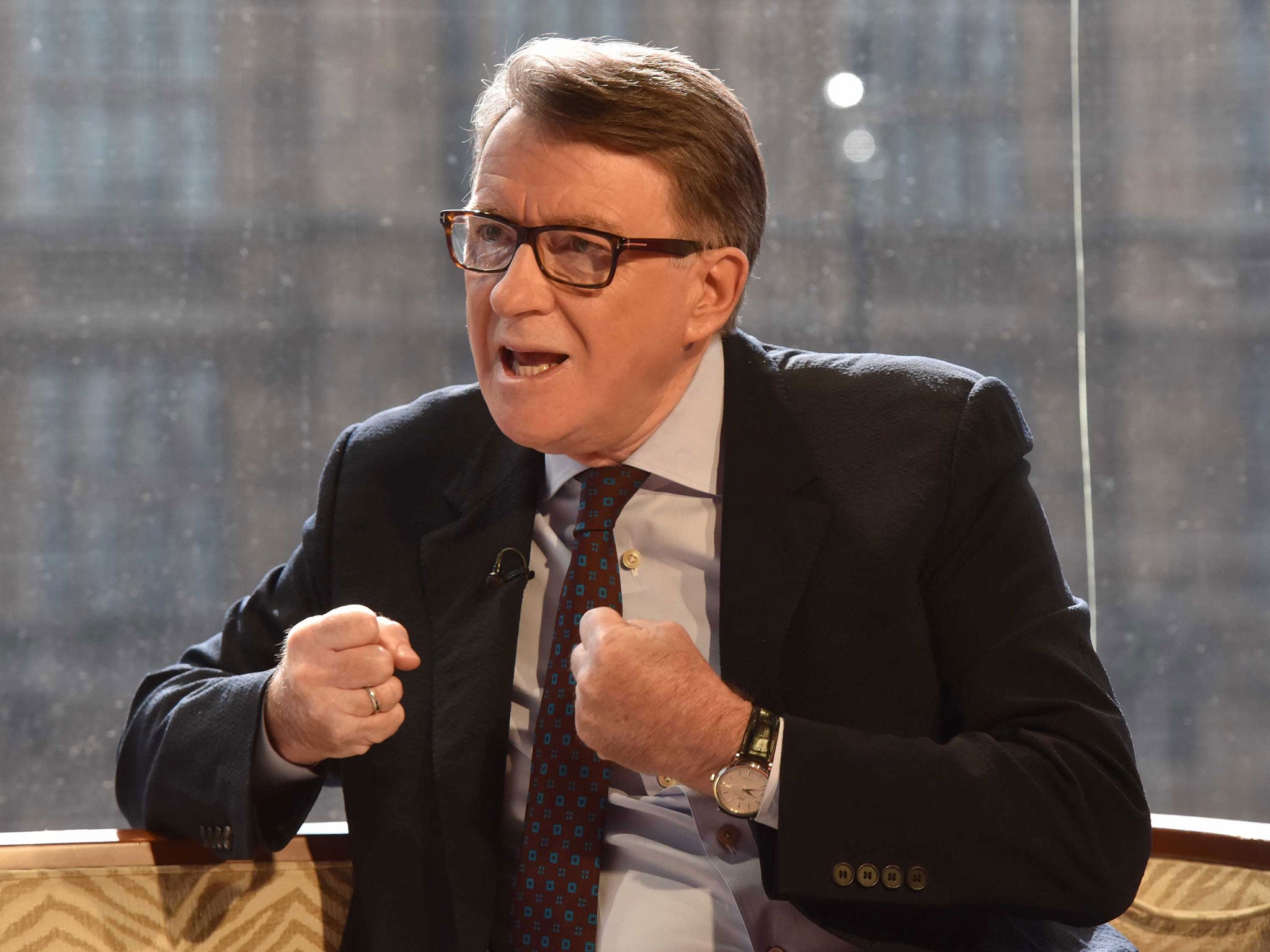 Lord Mandelson appears on The Andrew Marr Show on 10 May