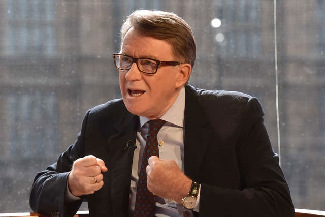Lord Mandelson appears on The Andrew Marr Show on 10 May