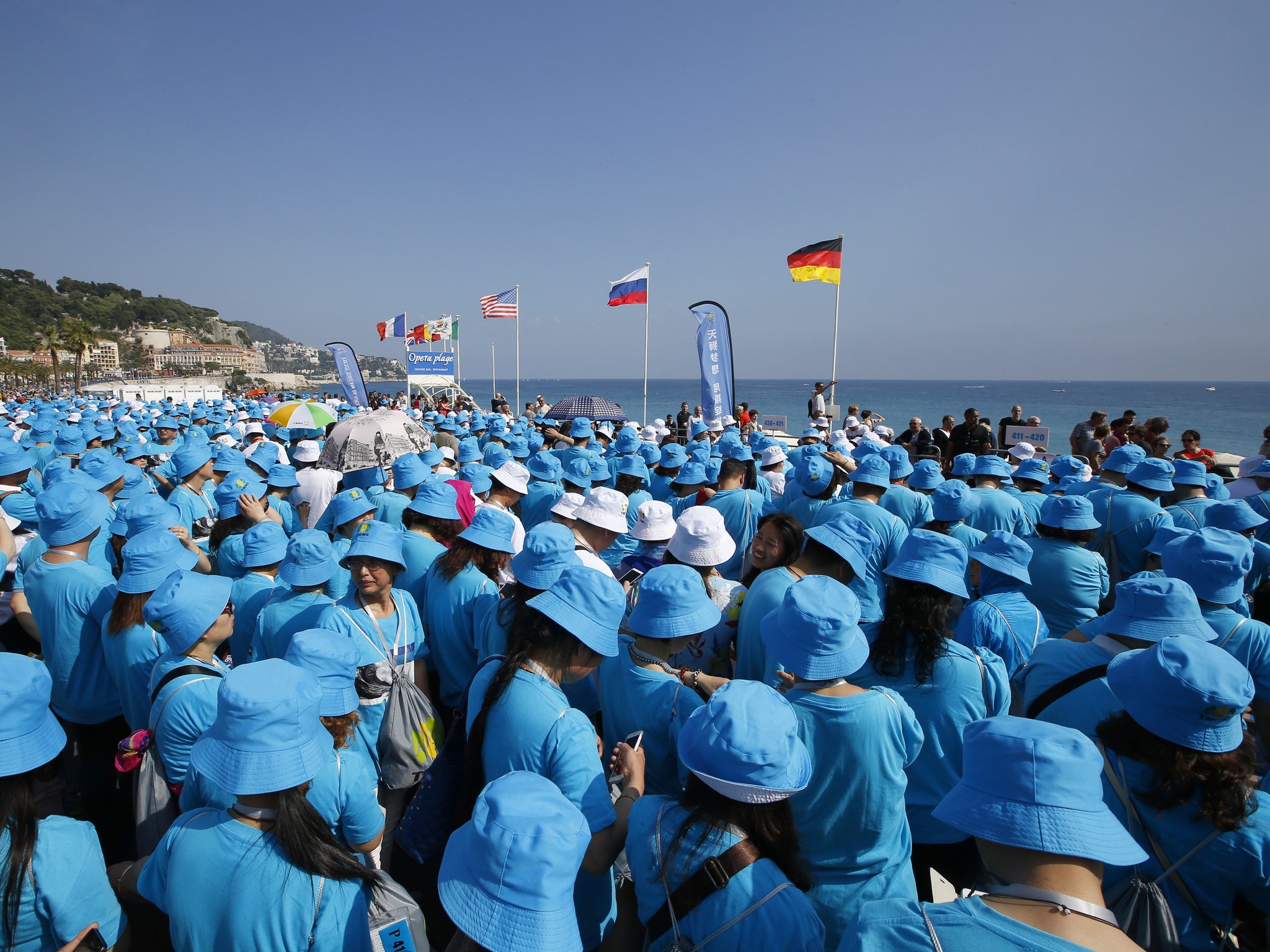 The tourist group was the single largest to visit France (AFP/Getty)