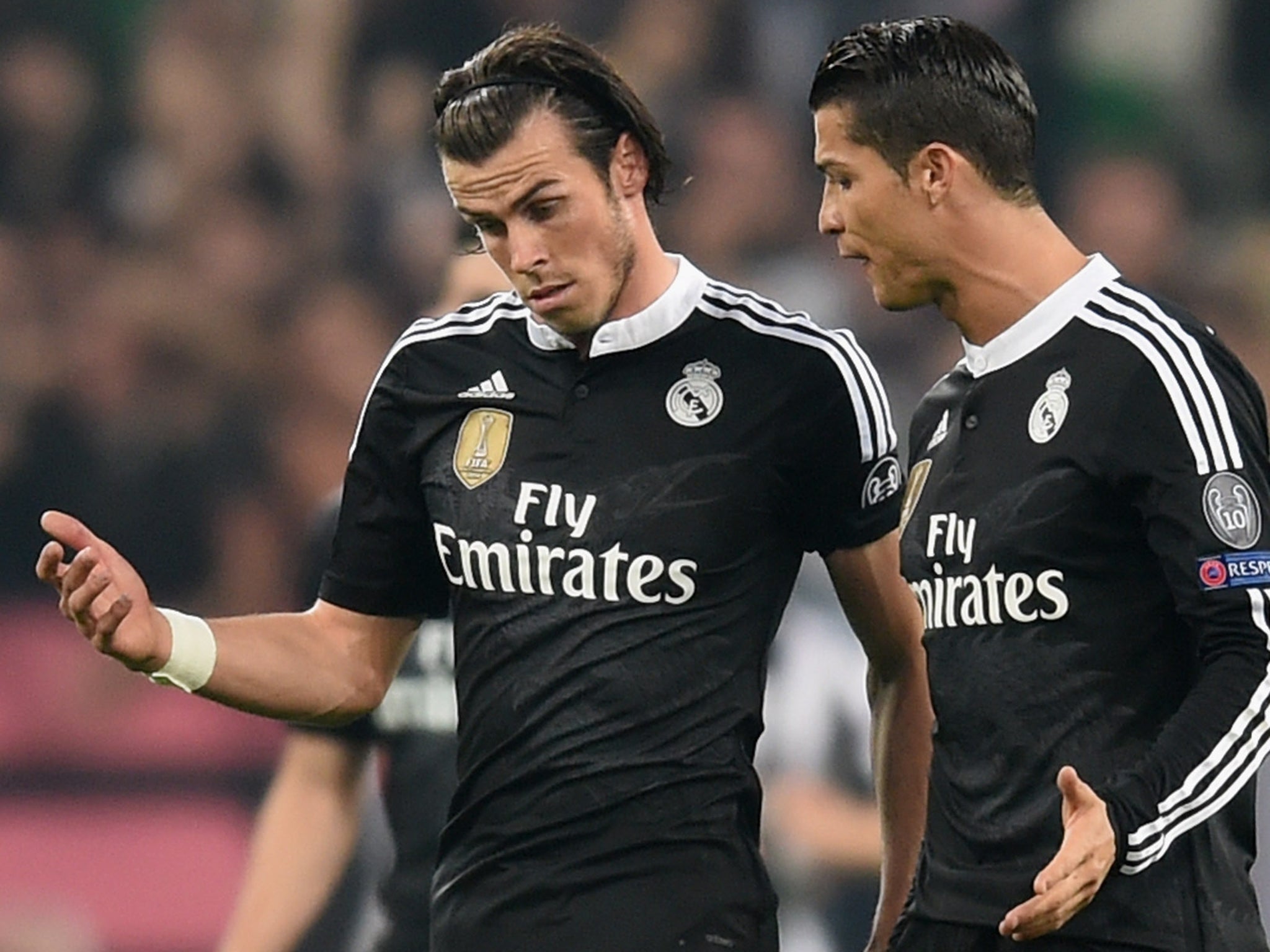Gareth Bale with Cristiano Ronaldo