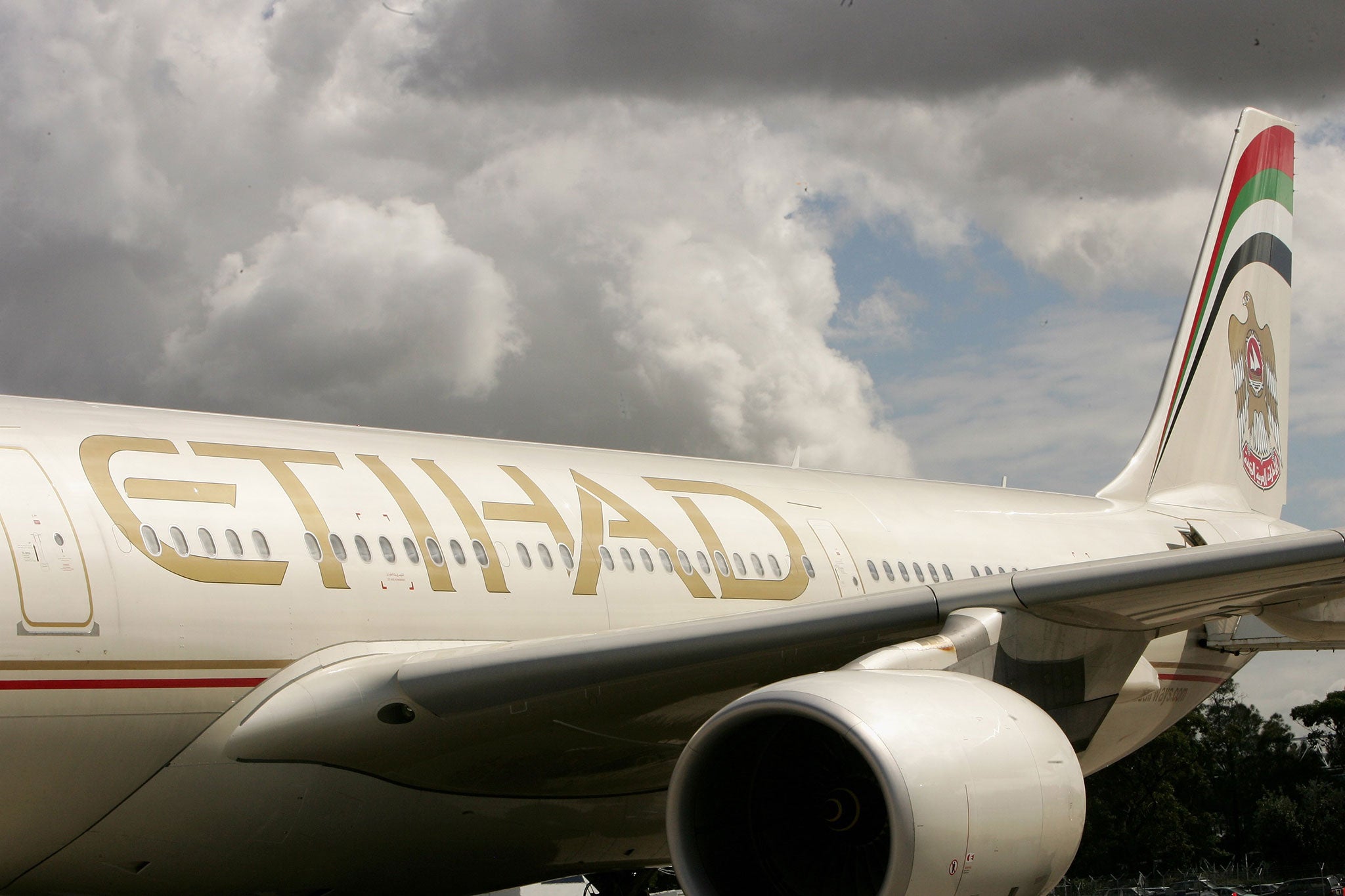 File image shows the first flight from Etihad to land in Australia in 2007. The airline has grown rapidly in recent years