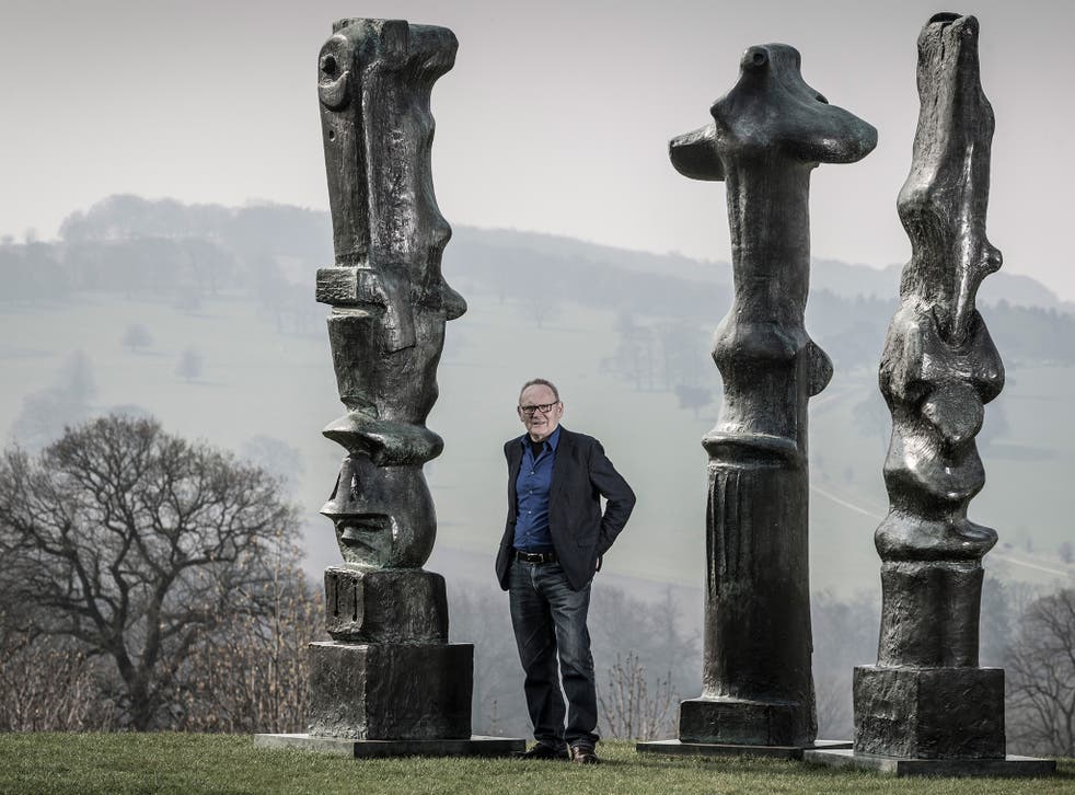 Peter Murray at the park with works by Henry Moore 