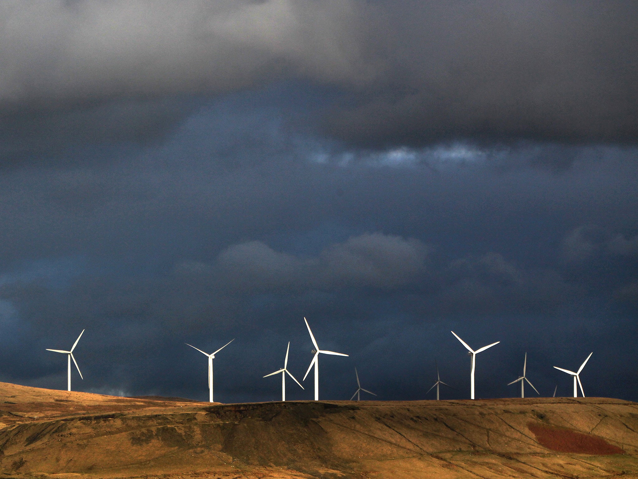 The Scout Moor Wind Farm in Rochdale, the South Pennines. The Government insists renewable energy must be ‘cost-effective’, and advocates fear that support will be cut