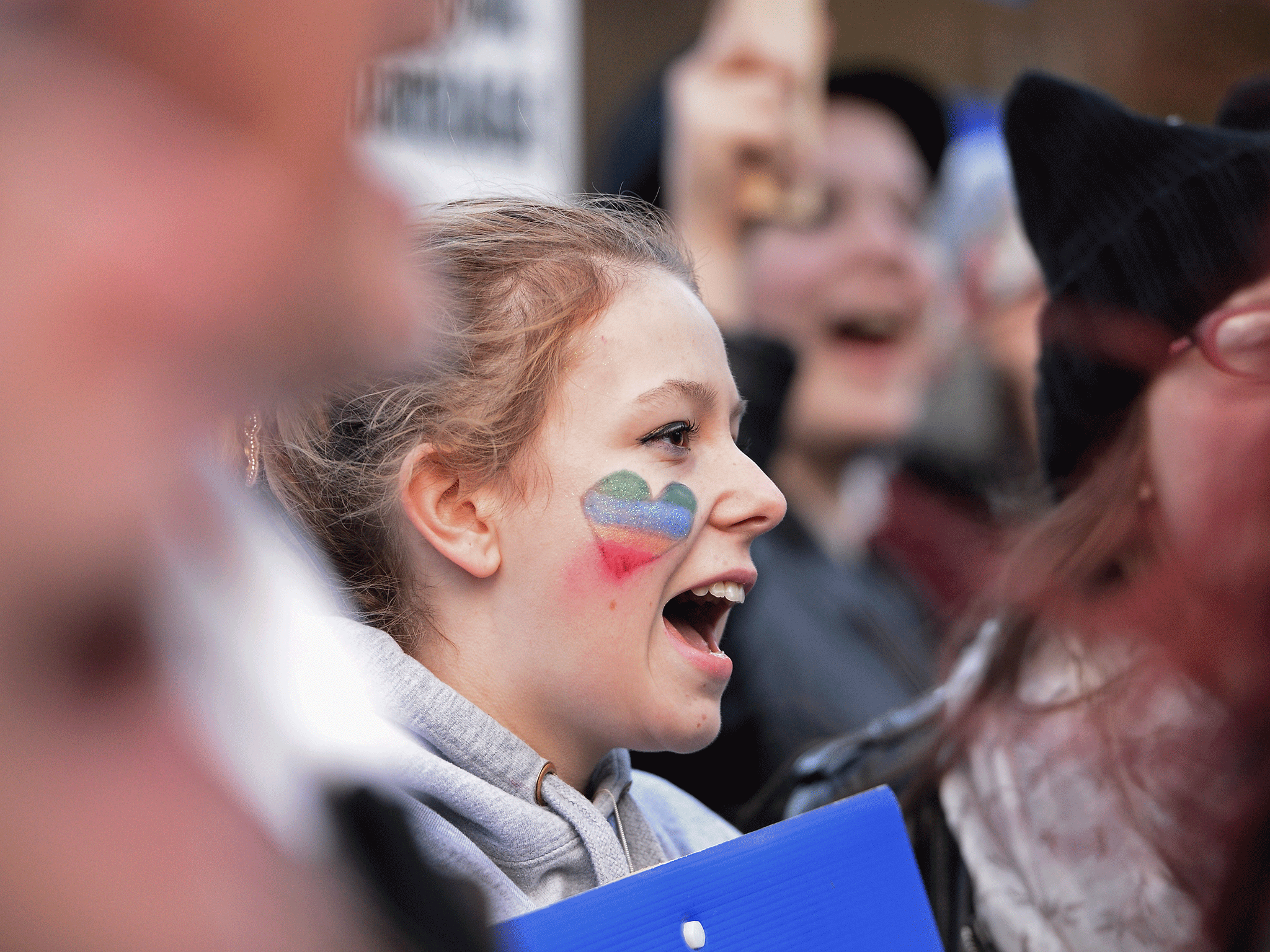 Campaigners in Edinburgh attend a demonstration for same-sex marriage