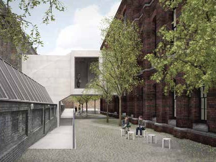 An outside area designed by David Chipperfield for The Royal Academy of Arts