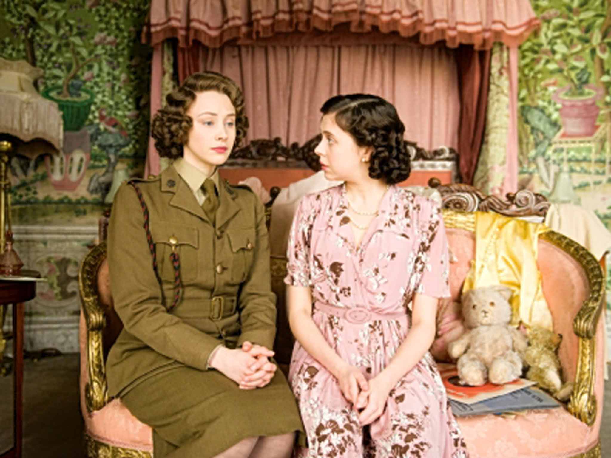 Sisterly love: Sarah Gadon (left) as Princess Elizabeth with Bel Powley's Princess Margaret