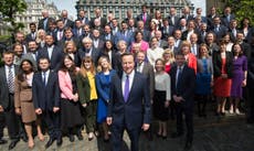 David Cameron unveils first all-Tory cabinet