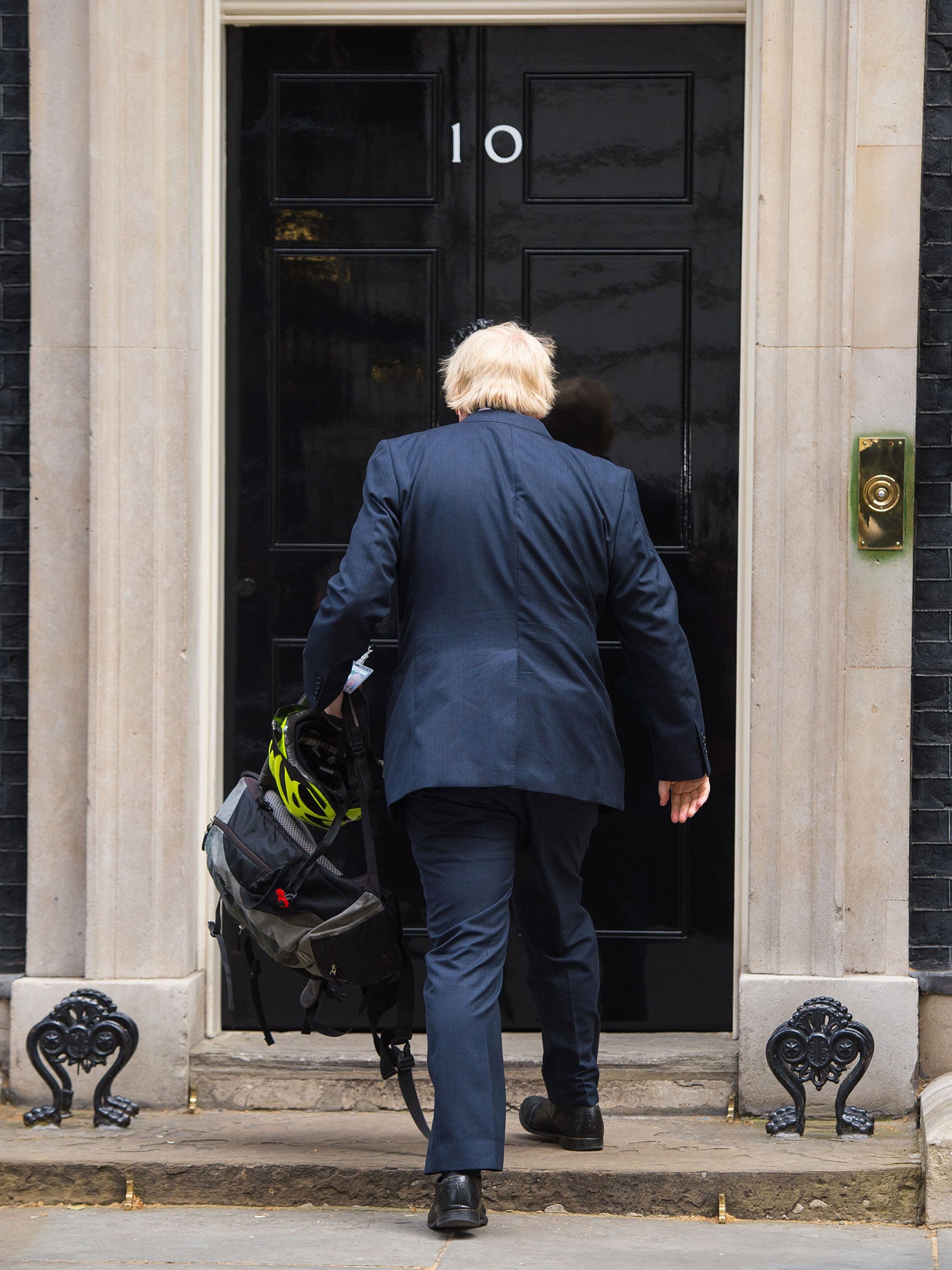 Boris Johnson arriving at No. 10