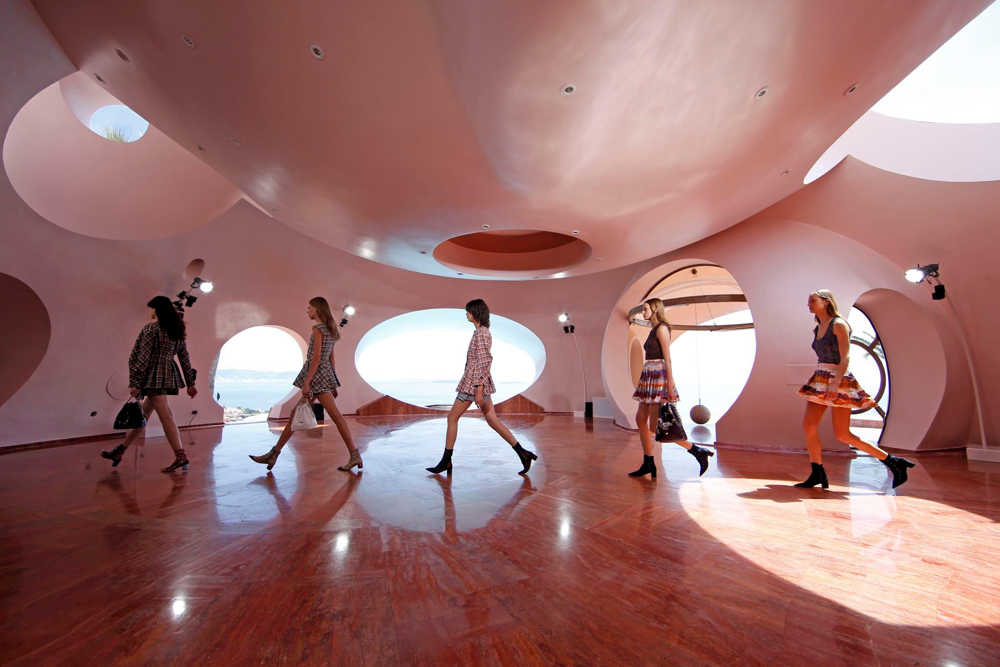 Creations by Raf Simons for Dior’s Cruise 2016 collection at the Palais Bulles near Cannes