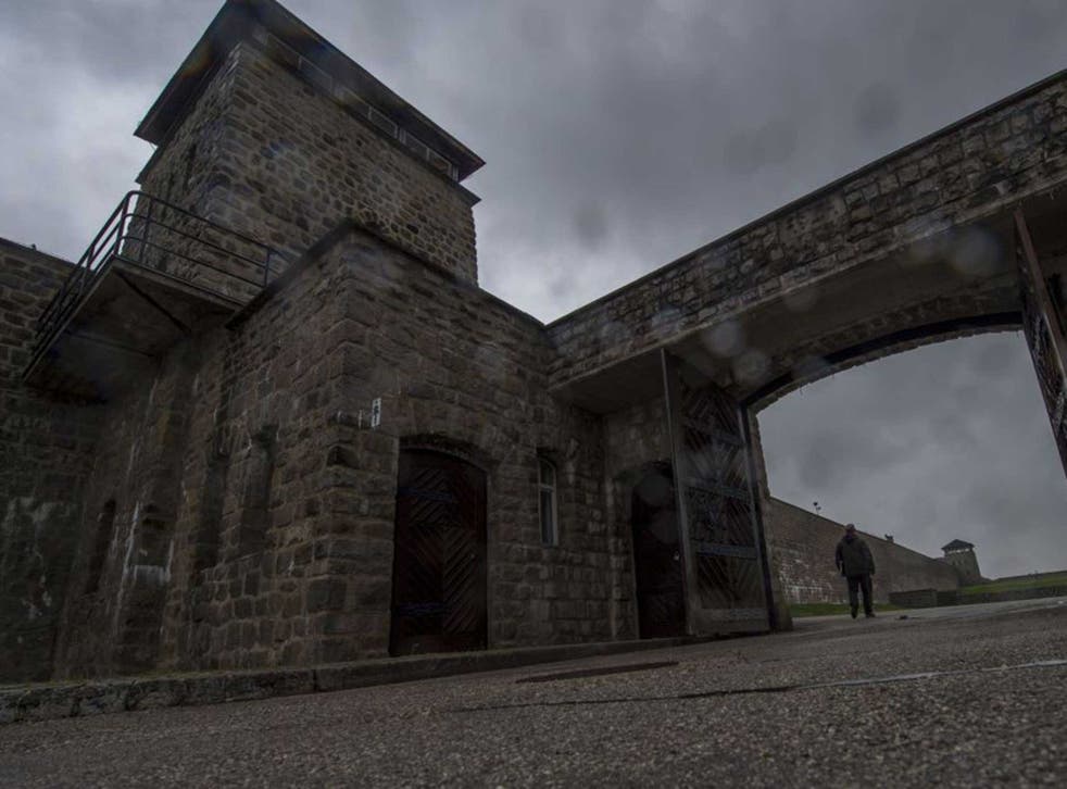 The gates of Mauthausen where survivors recently gathered to remember the notorious camp's liberation