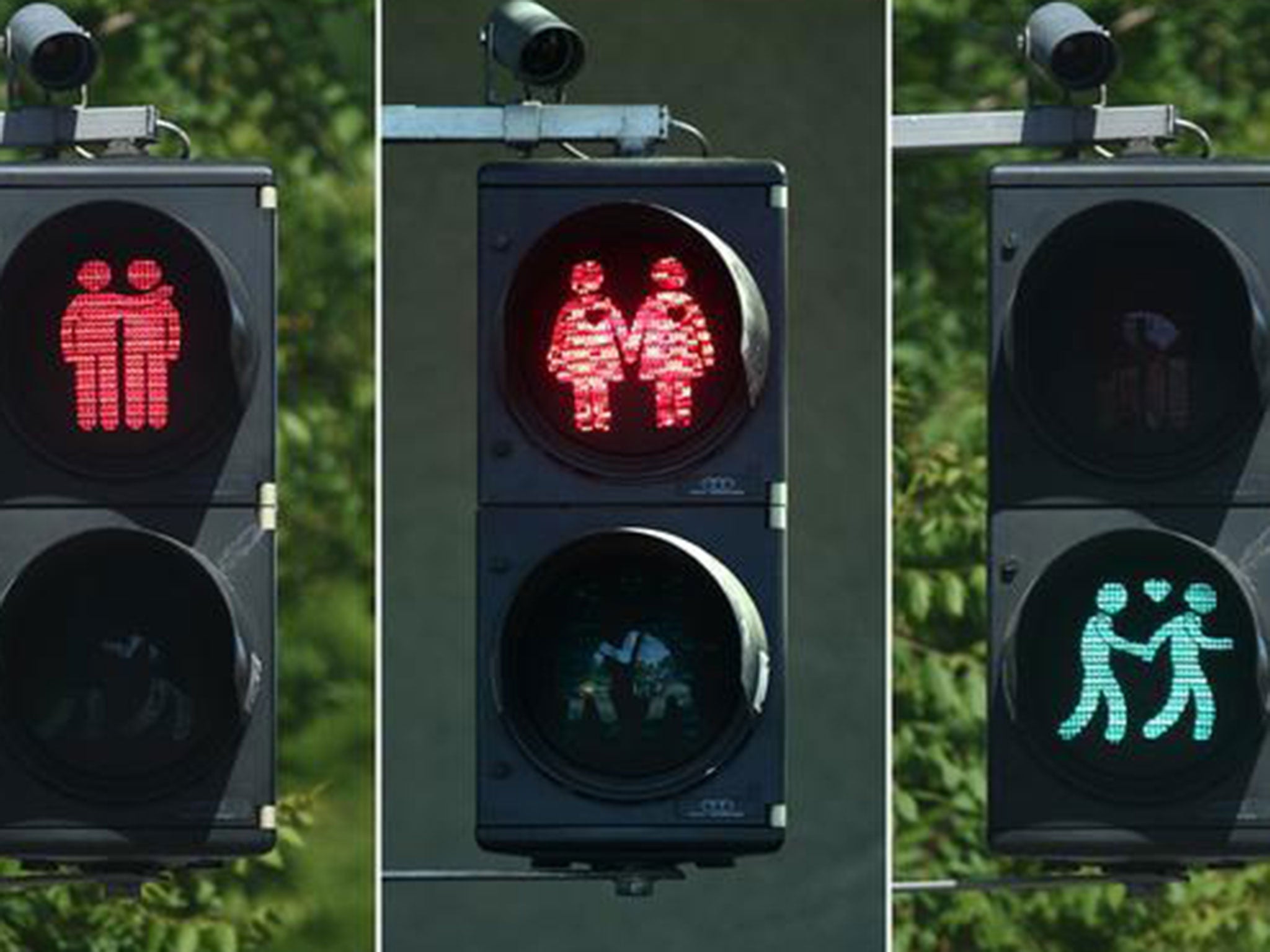 Gay-friendly traffic lights in Eurovision 2015 host city Vienna