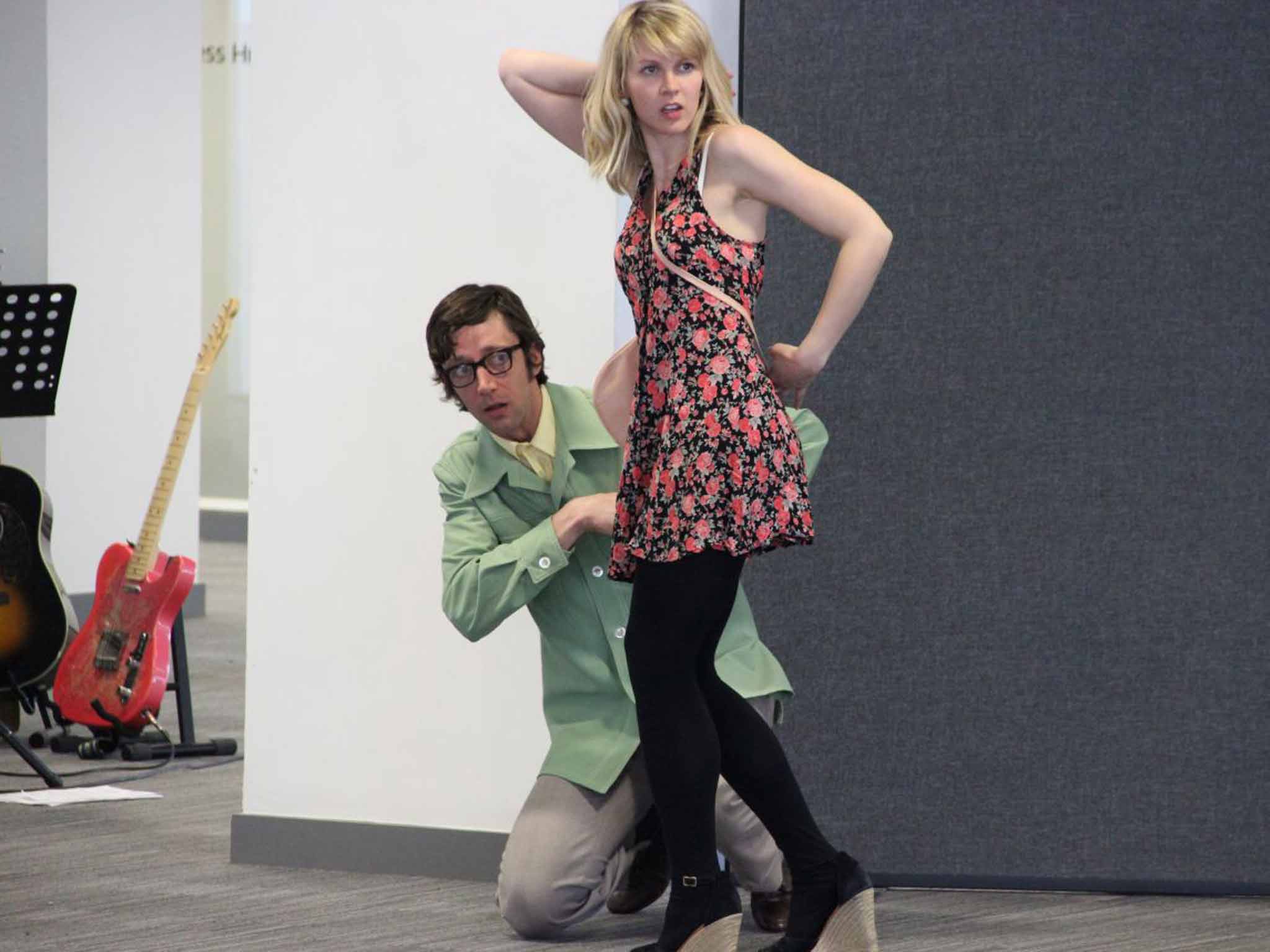 Rhodri Meilir as Chase with Katie Moore as Caroline