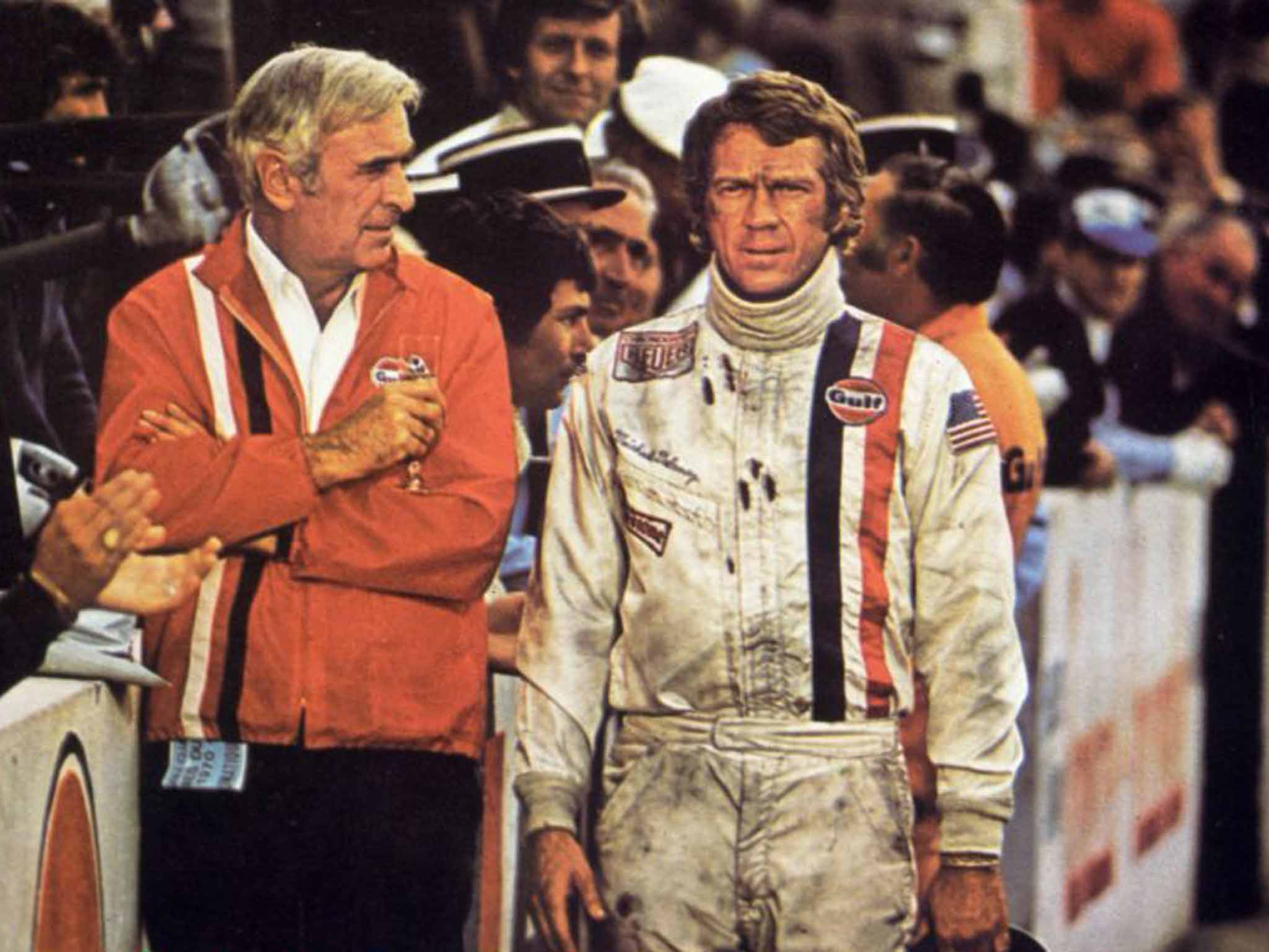 On the wrong track: Ronald Leigh-Hunt and McQueen in 'Le Mans'