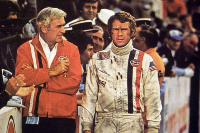 On the wrong track: Ronald Leigh-Hunt and McQueen in 'Le Mans'
