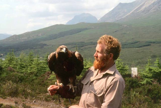 Balharry with a golden eagle: he was adept at tracking down the eyries of raptors