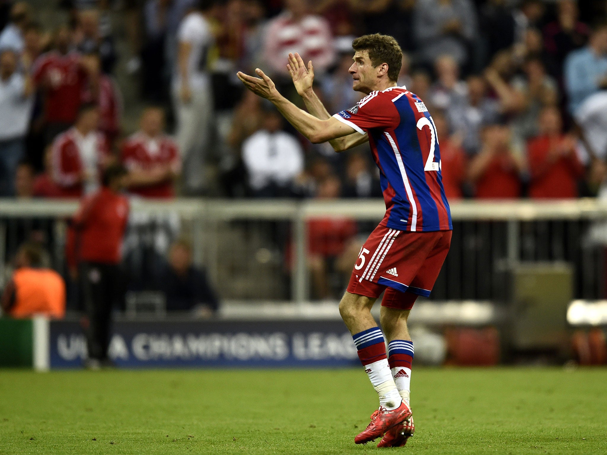 Thomas Muller scored Bayern's third to give side slim hope