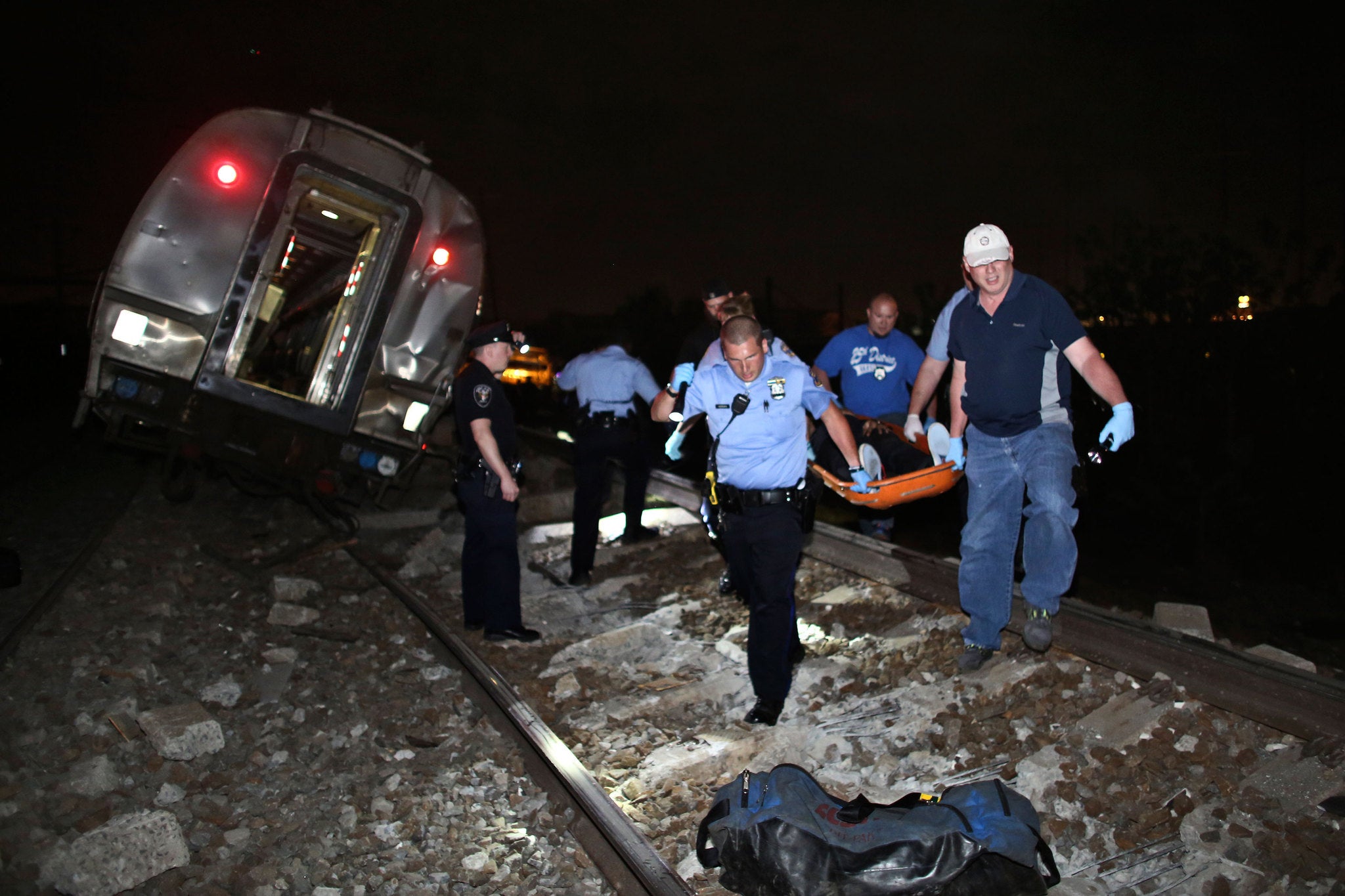 The train crashed after nightfall, impeding the rescue operation