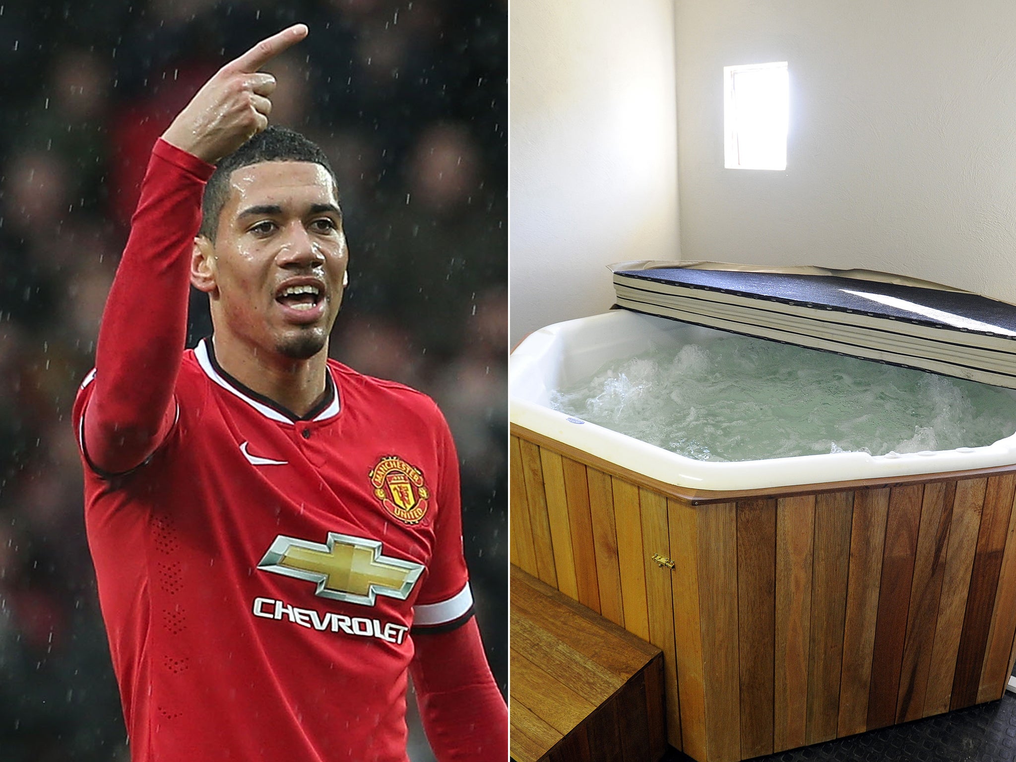 Chris Smalling and a hot tub