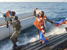 Royal Navy warship rescues migrants in the Mediterranean