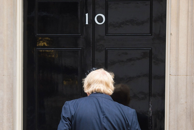 Boris Johnson arrives at No. 10 after becoming an MP in the general election