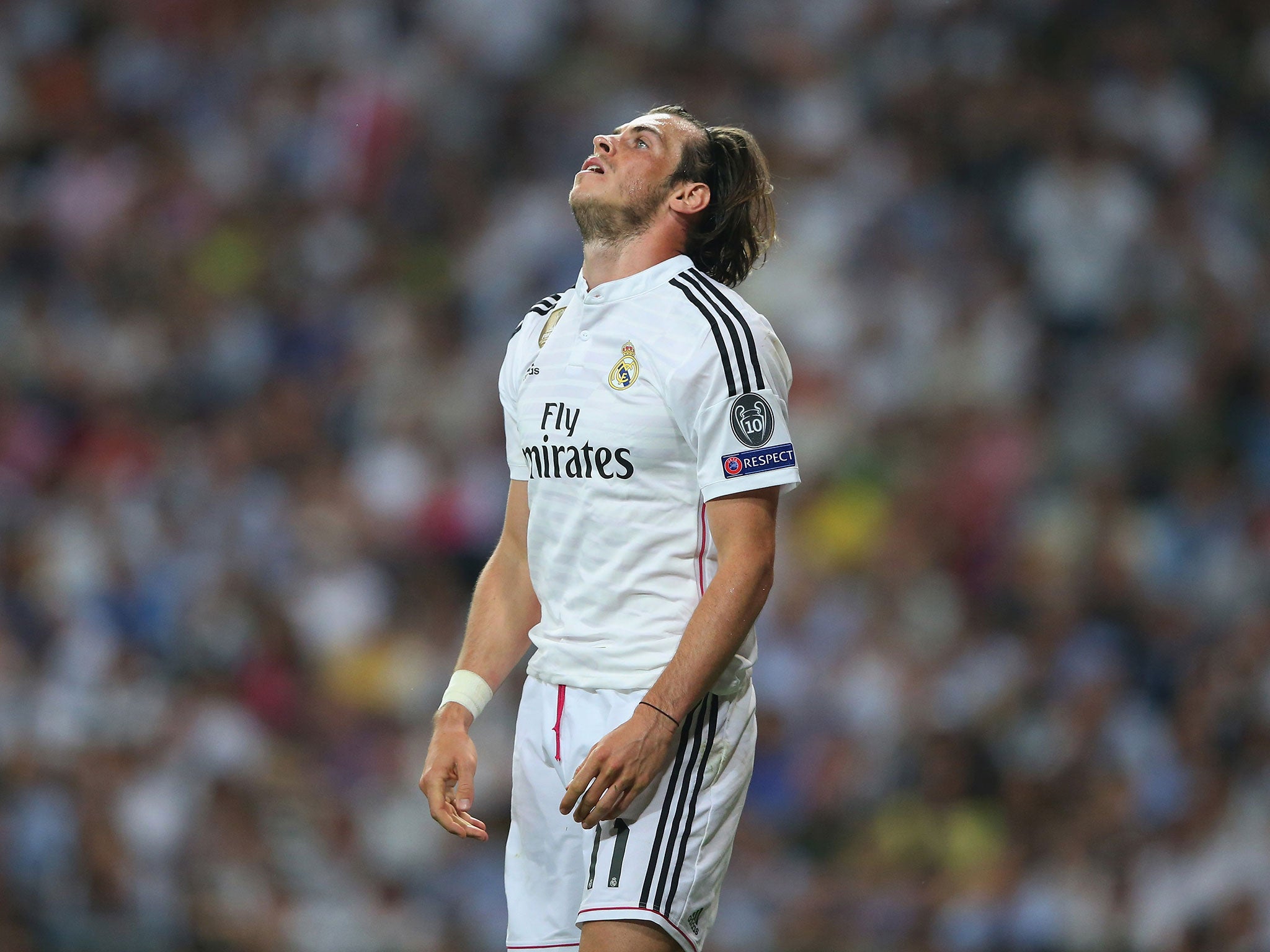 Gareth Bale reacts to Real Madrid's aggregate defeat to Juventus