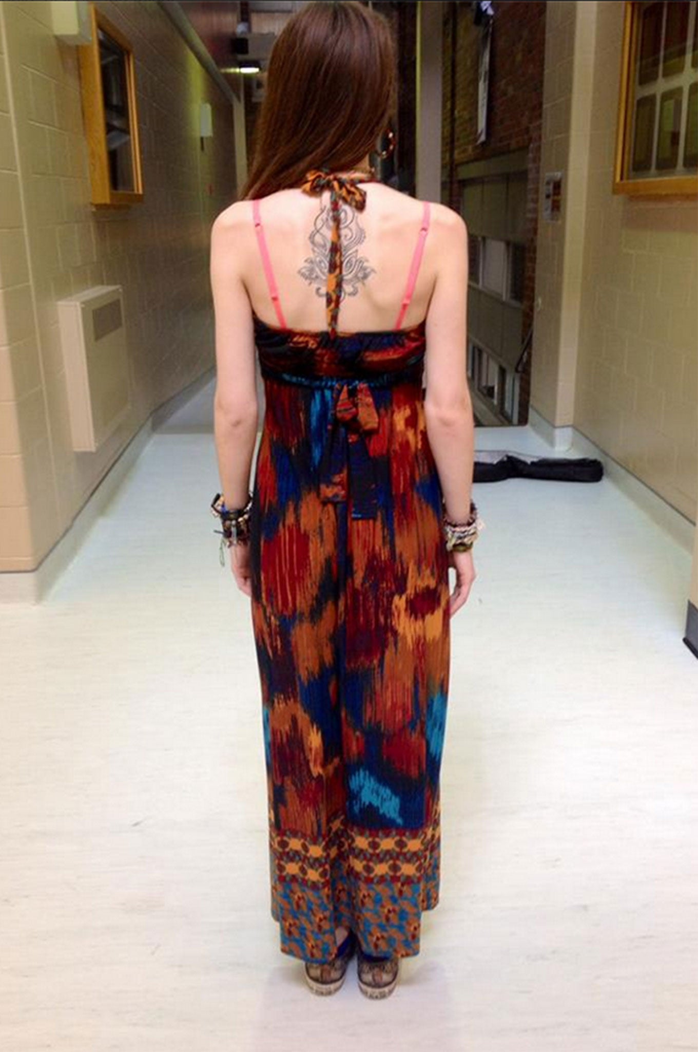 The full-length dress which was allegedly deemed 'inappropriate' by the Canadian school