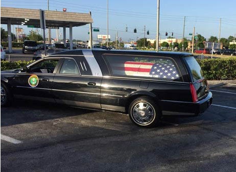 Inside the hearse was the body of Lt Col Jesse Coleman, who died aged 84
