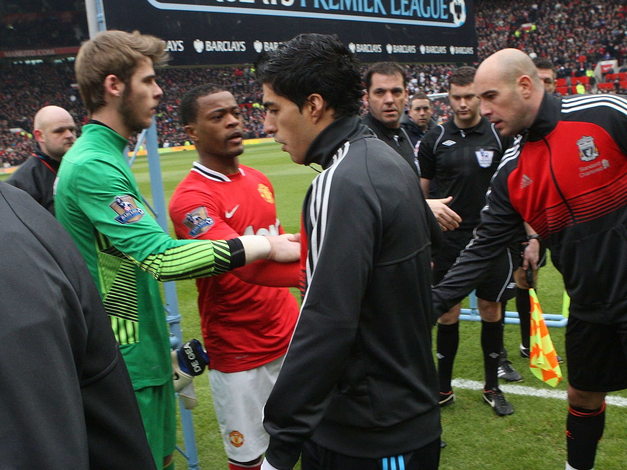 Suarez refused to shake hands with Suarez on his return to the Liverpool team