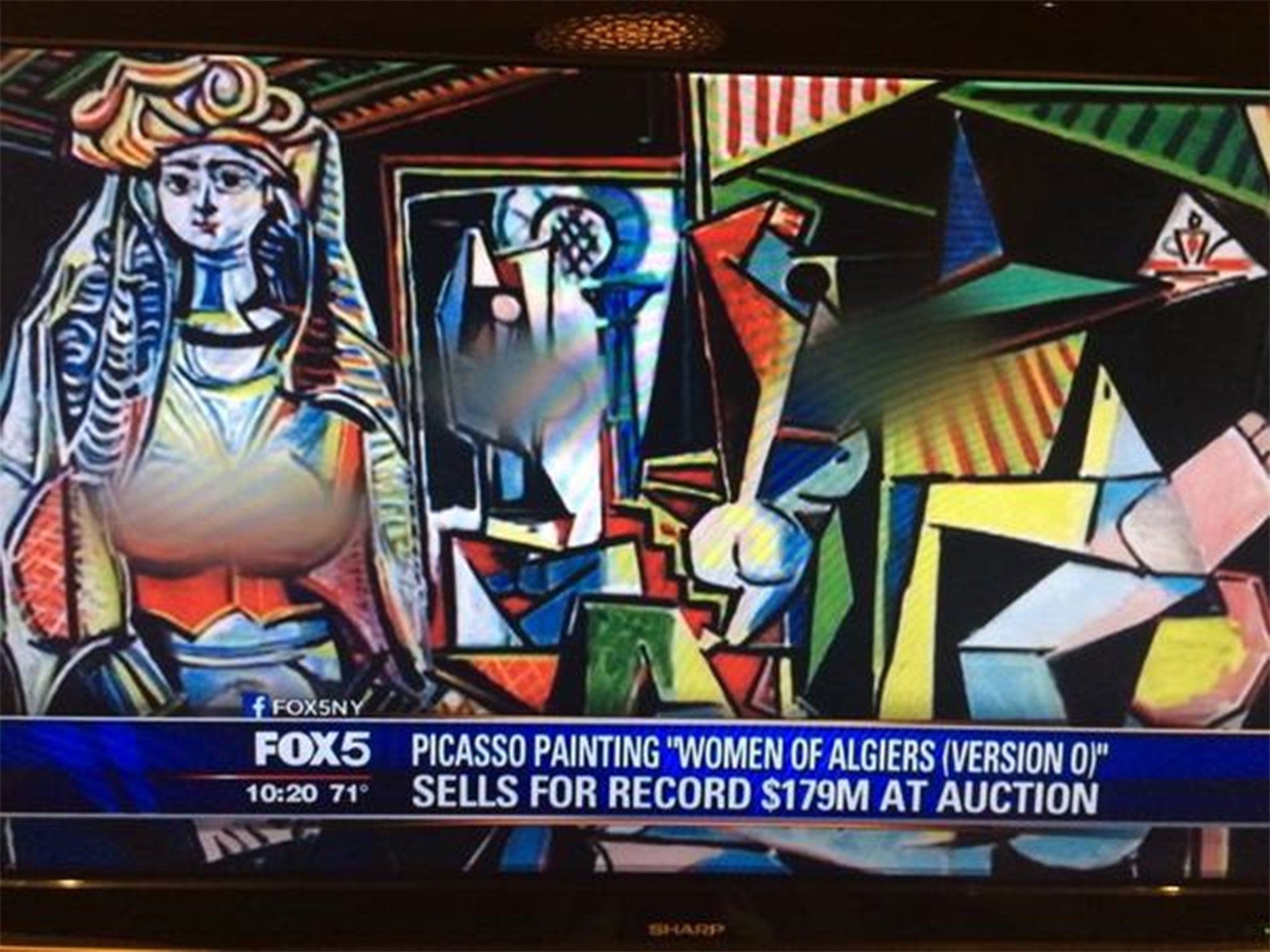 Fox News decided to cover up the breasts and genitals depicted in Picasso's Women of Algiers, which sold for a record auction price of $179m this week
