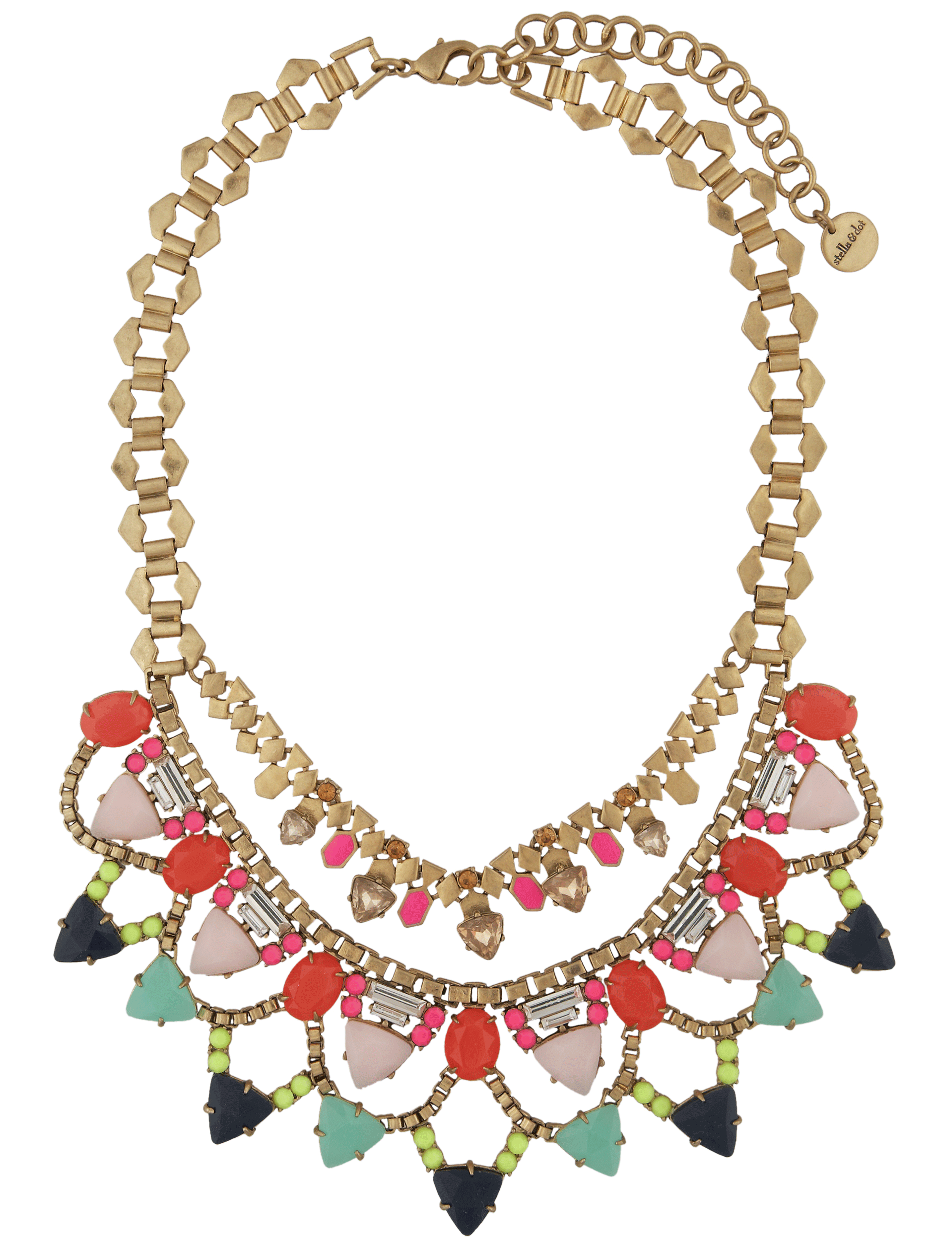 Melrose Two Tone Gold Long Statement Necklace